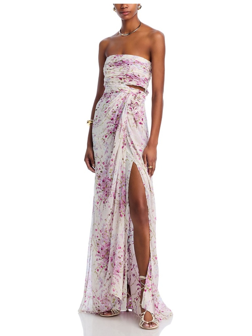 NWT Cinq a Sept Midsummer Bloom Magy Gown Ivory Floral Strapless Maxi Dress 10